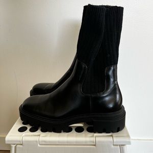 Combat sock platform boots